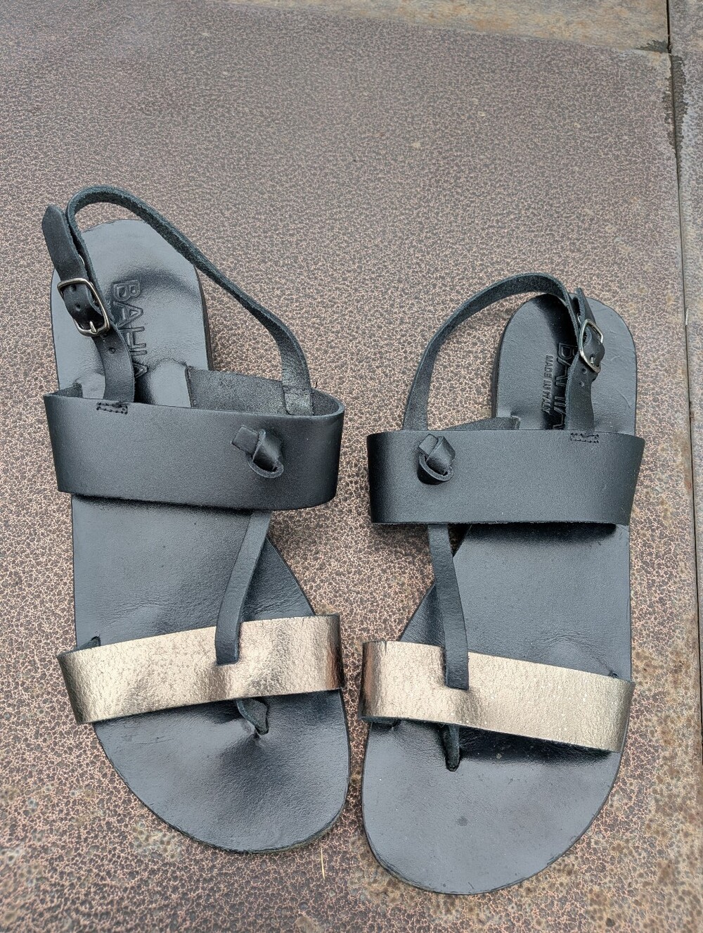 Black Leather Cross-Strap Slingback Sandals